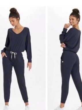 Vuori Lux Henley Jumpsuit navy blue size XS